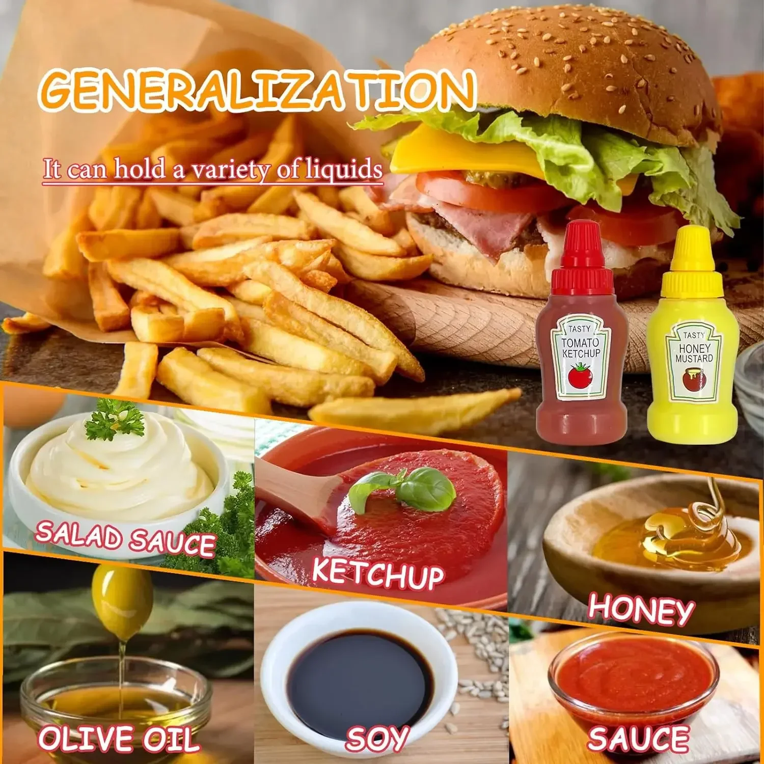 Kitchen Home Mini Spice Bottle Tomato Salad Honey Squeeze Bottle Sauce Bottle Food Grade Squeeze Sauce Bottle Kitchen Supplies - Image 4