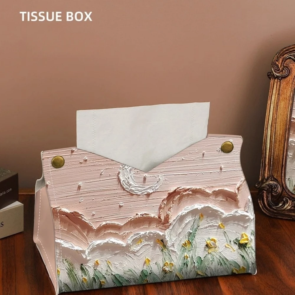 Leather Tissue Box Holder Toilet Pumping Box Home Decor Living Room Bedroom Kitchen Desktop Nordic Napkin Holder Car Tissue Case - Image 3