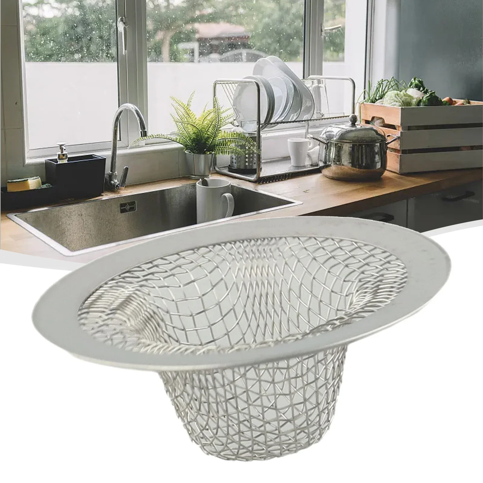 1pc Kitchen Stainless Steel Mesh Sink Strainer Bath/Bathroom Sink Shower Drain Filter Cover Hair Catcher Home Hardware Tool - Image 4