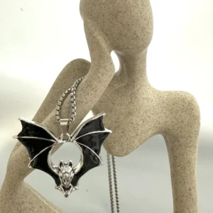 2024 new fashion stainless steel bat pendant necklace for both men and women punk hip-hop style street party necklace lucky gift